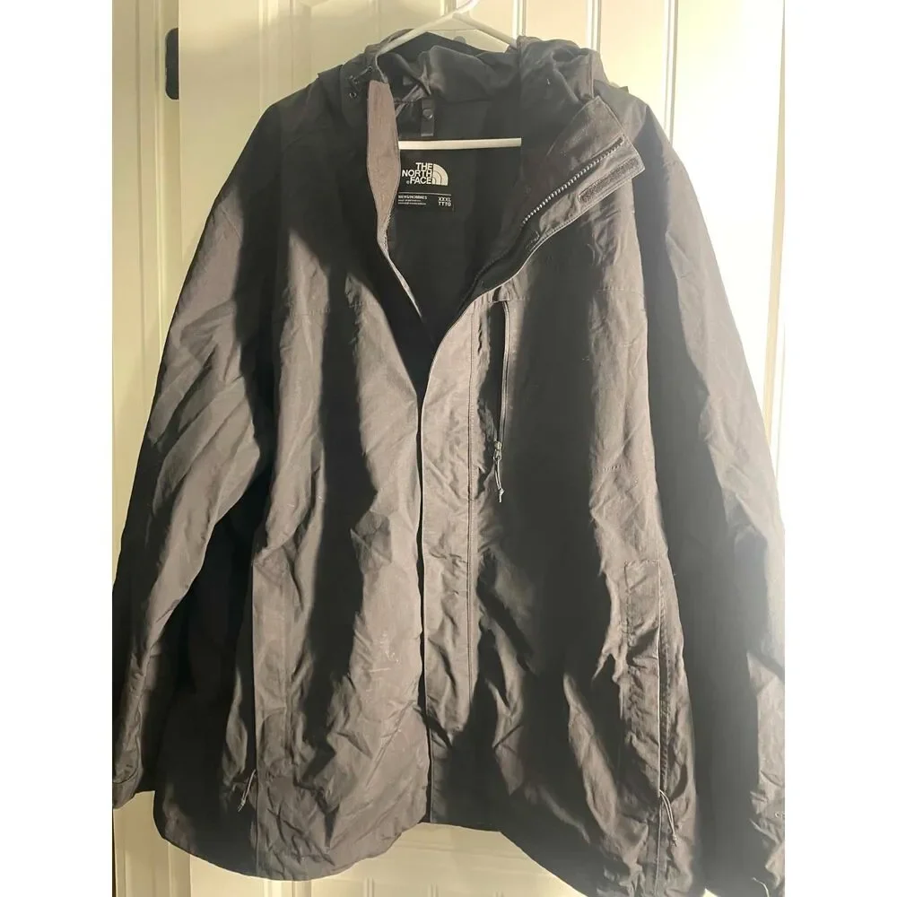 NORTH FACE MEN 3XL BLACK PARKA STYLE WATERPROOF RAIN JACKET